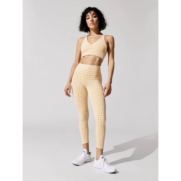 Carbon38 houndstooth leggings and sports bra set