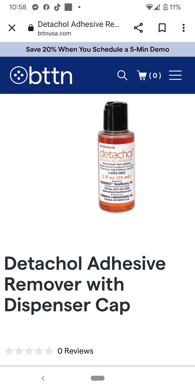 12 piece Detachol adhesive remover 2 oz bottles