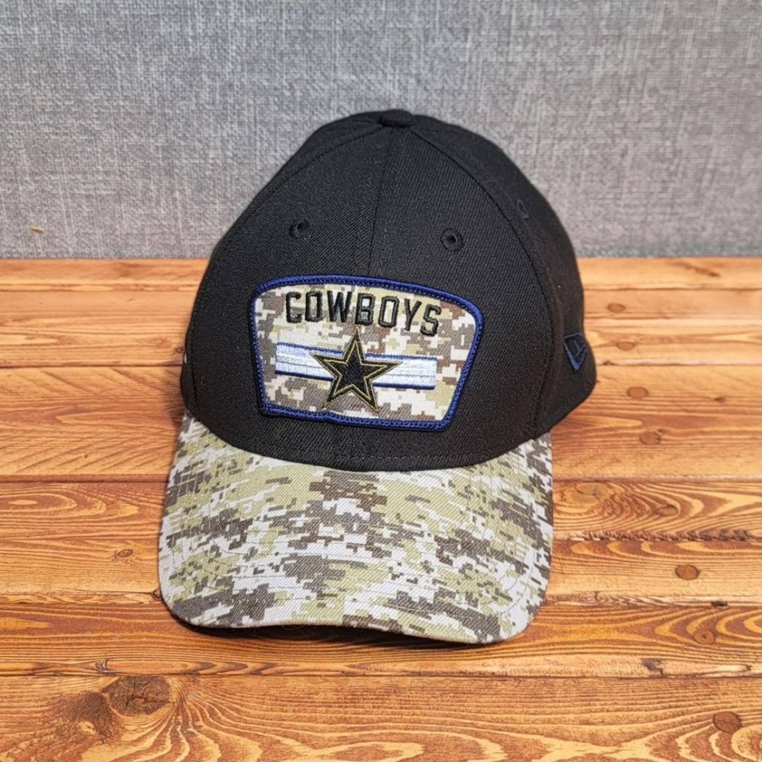 Dallas Cowboys New Era Fitted Black Camo Hat Sz Med/Large