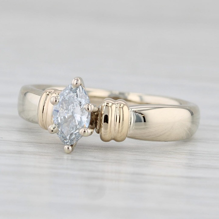 0.35ctw Marquise Diamond Solitaire Ring 14k Yellow Gold