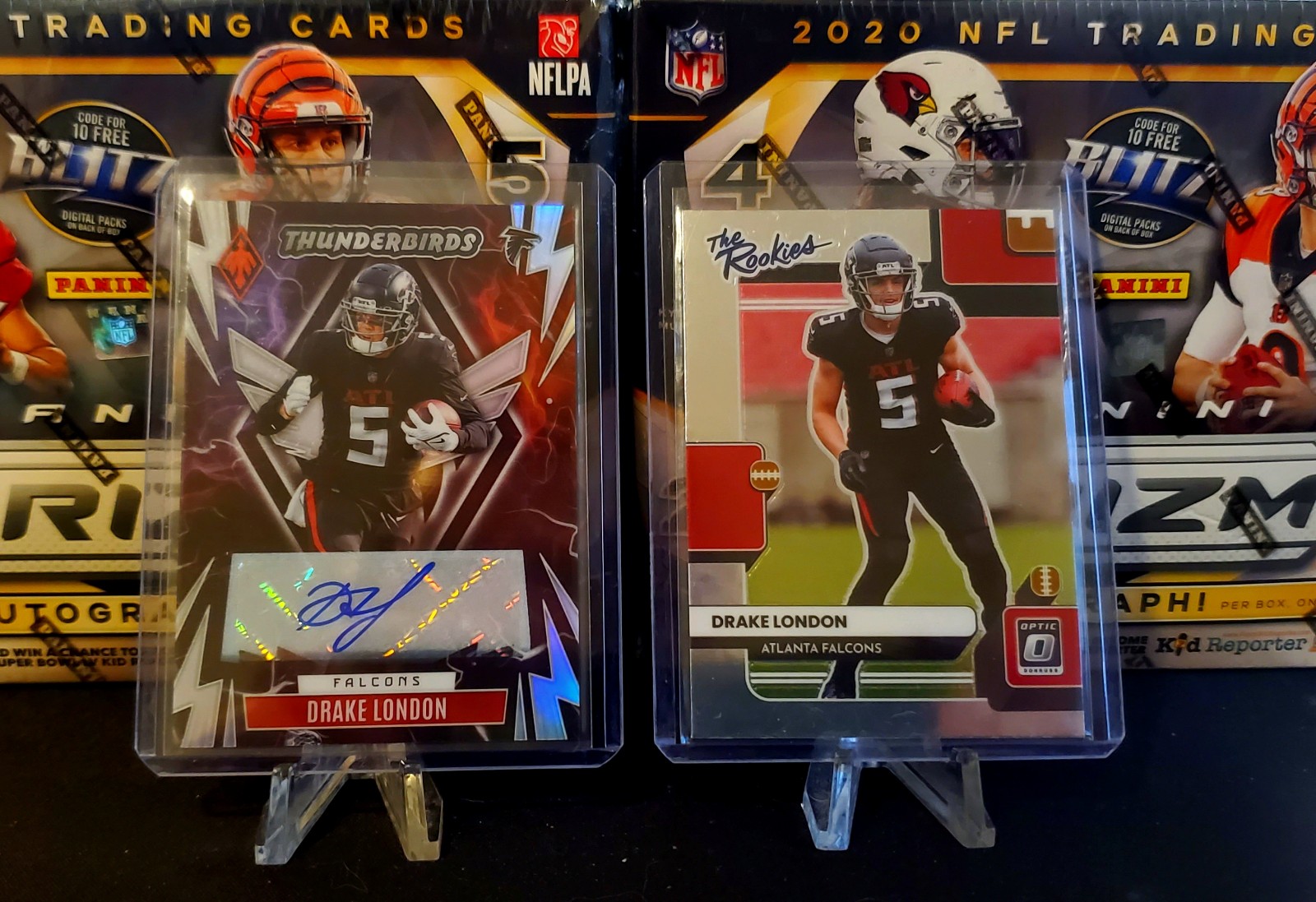 Drake London Rookies + Autograph Blue Ink SP - Atlanta Falcons