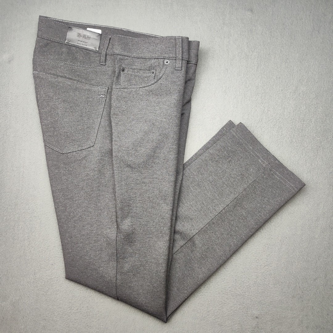 Brax Pants Mens 34x34 Gray Chuck Modern 5 Pocket Chino Work School Tech Viscose