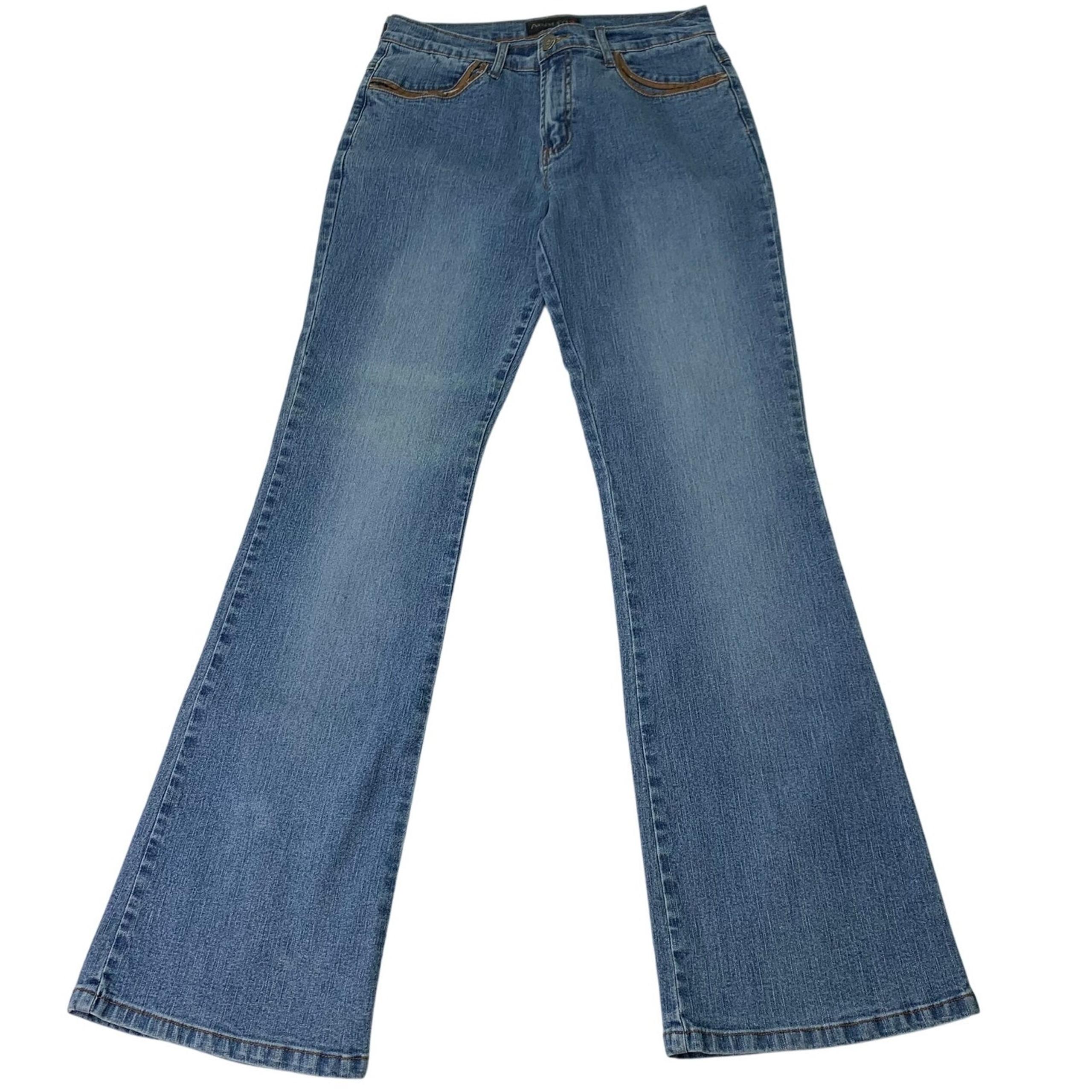Adolfo Womens Size 6 Split Leg Boot Cut Flared Light wash Denim Jeans