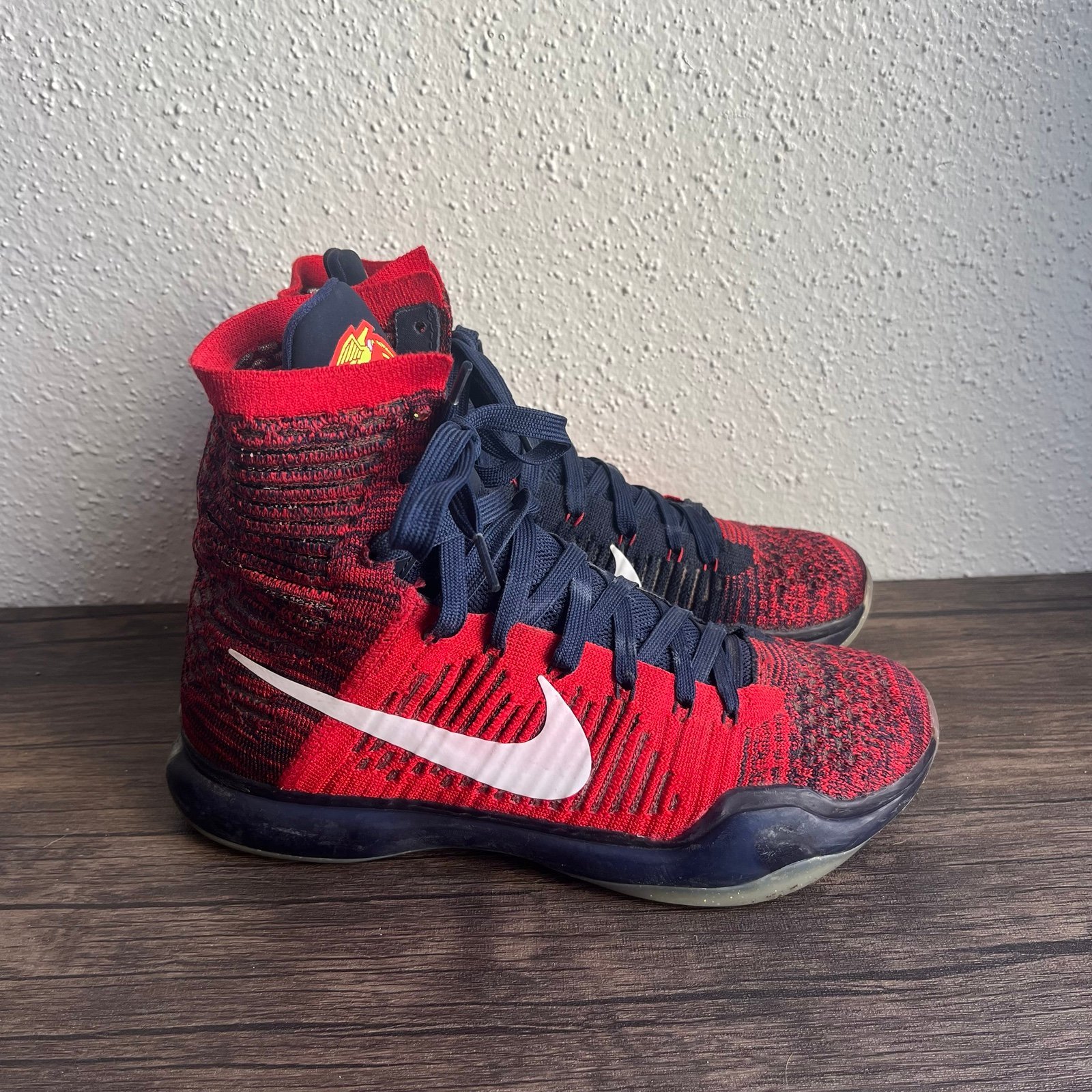 Nike Kobe 10 Elite High American Red Blue Basketball Shoes Mens 8.5 718763-614