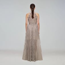 Self Portrait Monochrome Check Maxi Dress Size 2