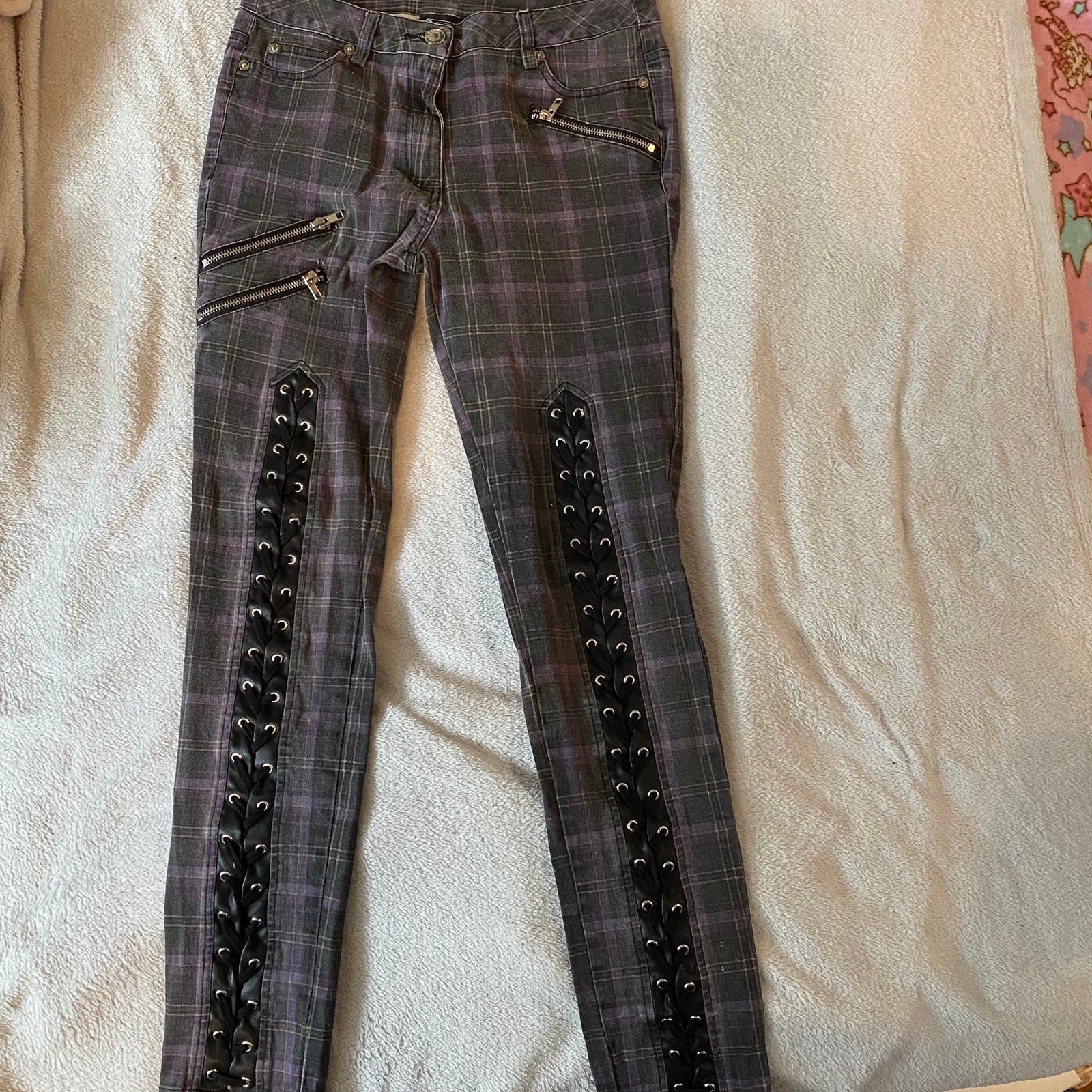 Killstar purple tarten mazzy lace up jeans