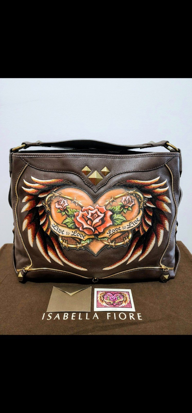 Limited Edition Isabella Fiore Live to Love Jeni Hobo Handbag 2007