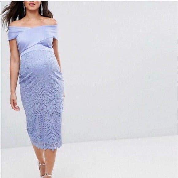 Asos maternity lace scuba dress