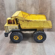 Tonka Mighty Vintage XMB-975 Loader Metal Dump Truck Yellow Turbo Diesel