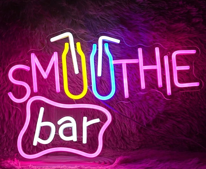 Lovely Bright Colorful Smoothie Bar LED Night Light Room Wall Shop Decor