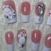 White Rose French Press On Nails