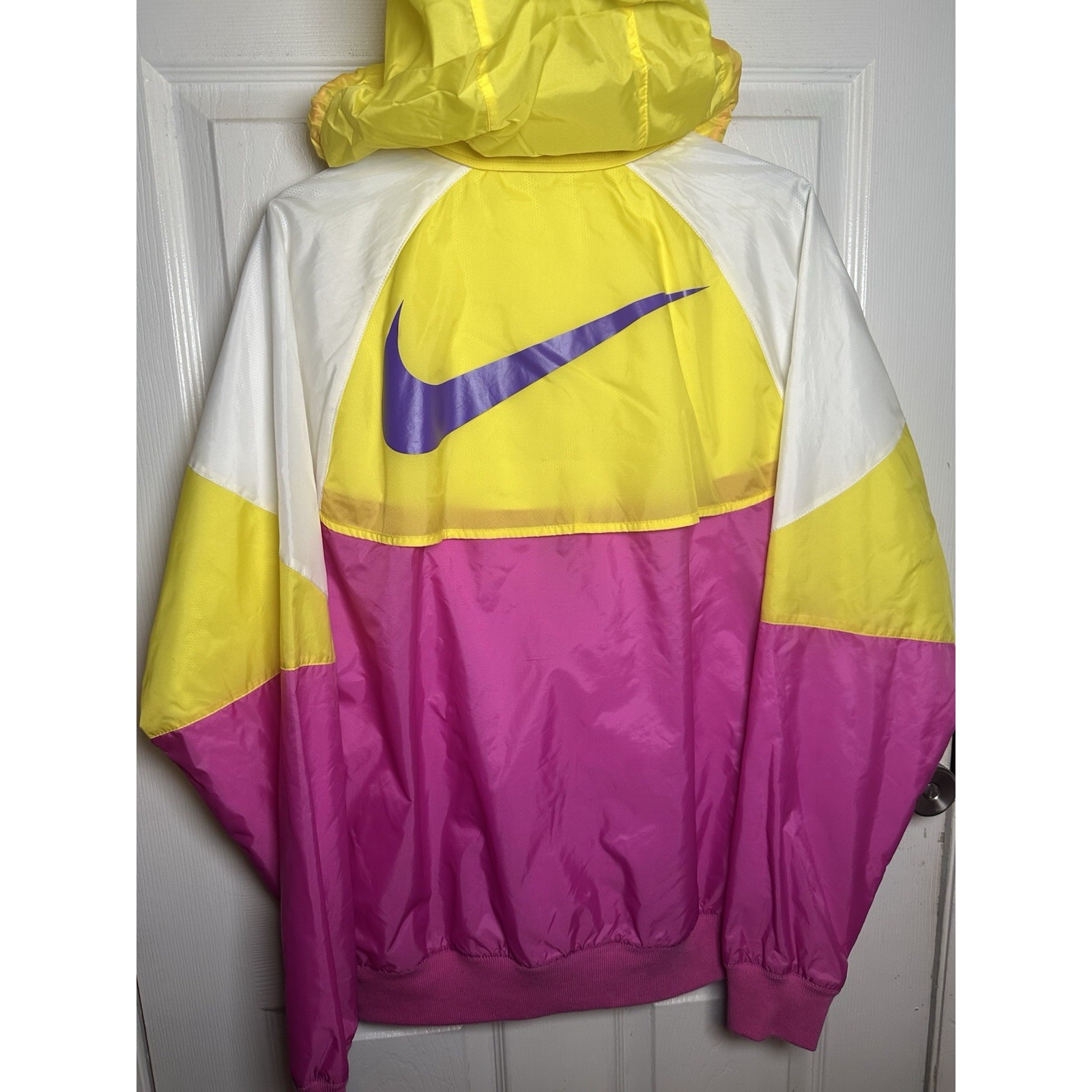 Nike Neon Multicolor Retro Windbreaker Jacket AR2209-623 Sz Small S Big Swoosh