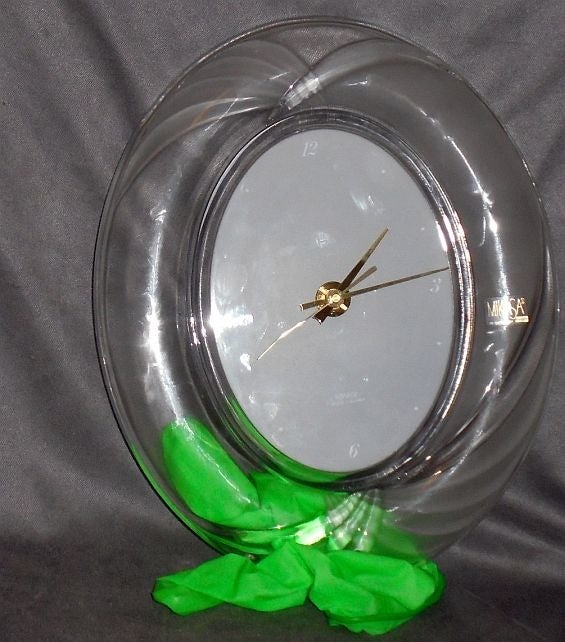 Large Mikasa Lead Crystal Clock 11 x 9