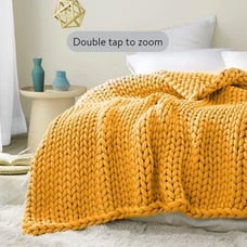 YnM Knitted Weighted Blanket, Hand Made Chunky Knit Weighted Throw Blanket for S