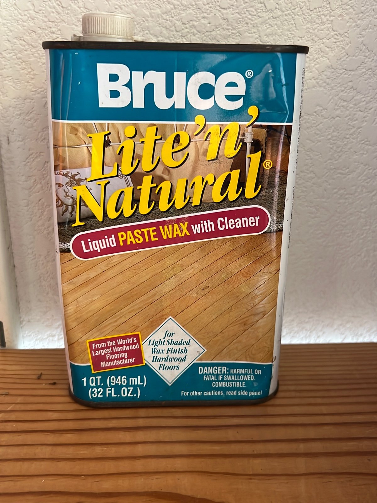 Bruce Lite ''n'' Natural Liquid PASTE WAX with Cleaner For Hardwood Floors- 1 Can