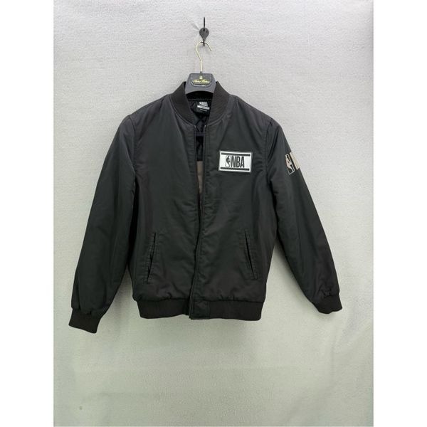 Nike Mens Black Full Zip Long Sleeve NBA Official Bomber Jacket Size Small
