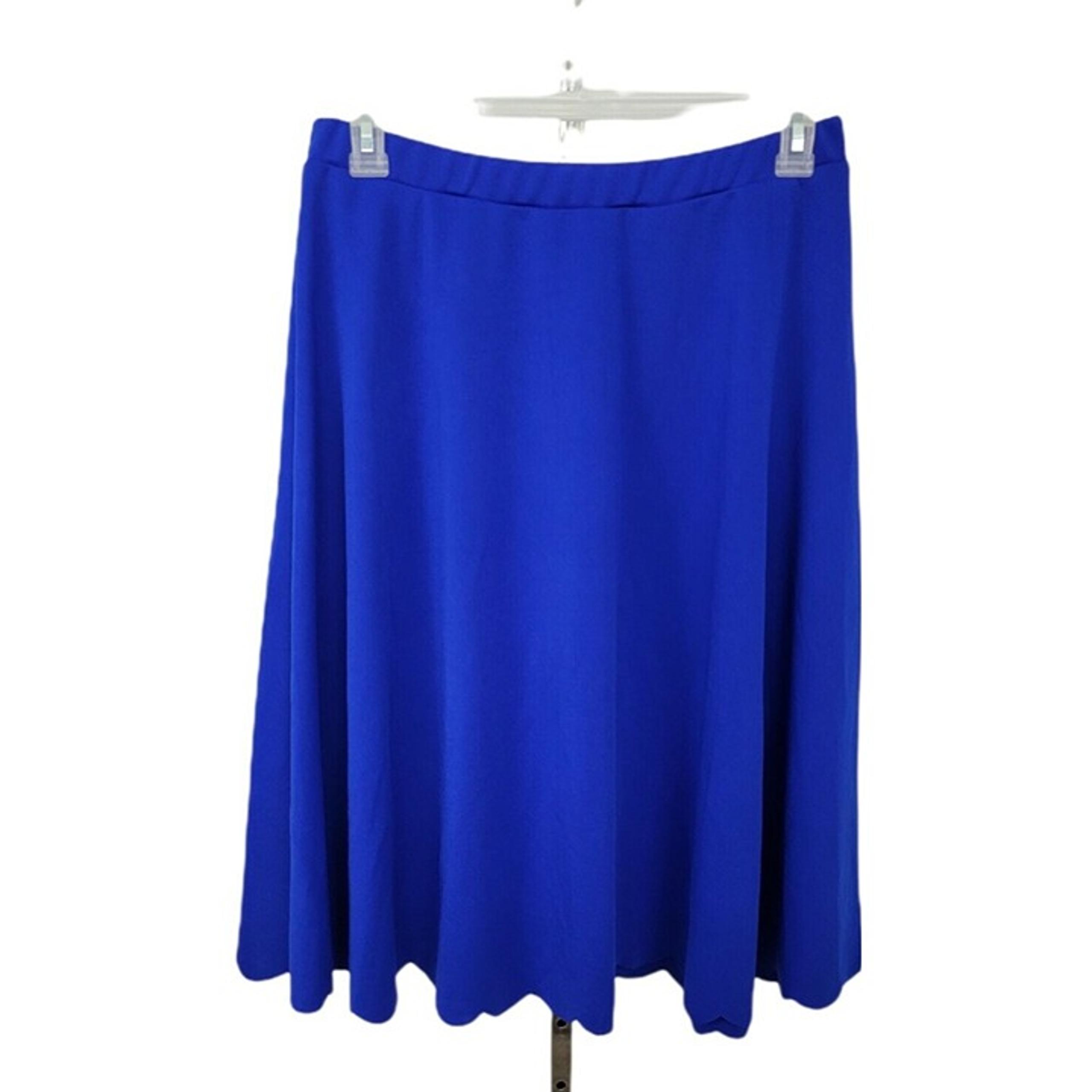 Shein Blue Scalloped Hem A-line Stretch Skirt Size 1X