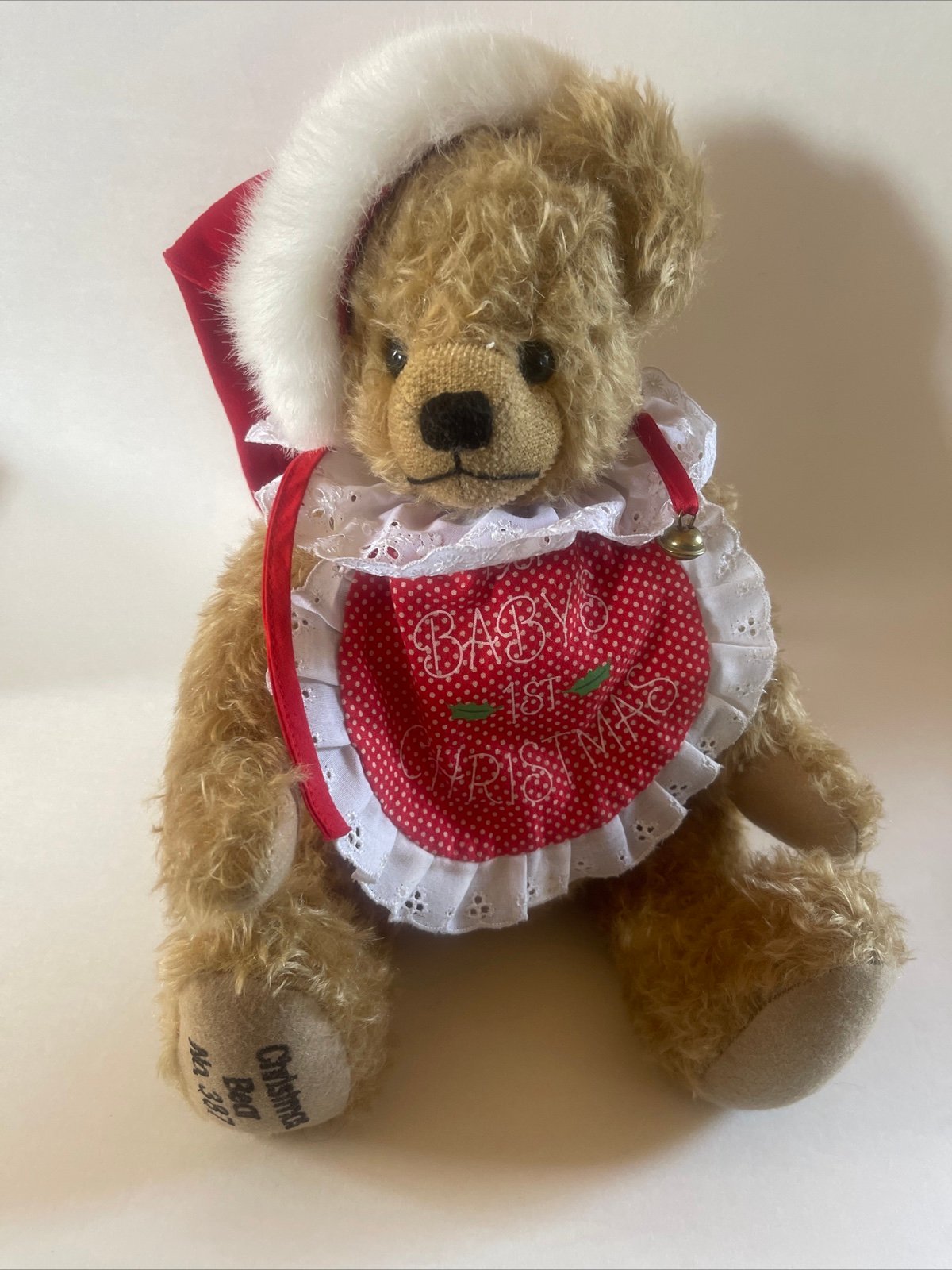 RARE!! Hermann spielwaren bear Mohair Jointed Limited Edition Christmas