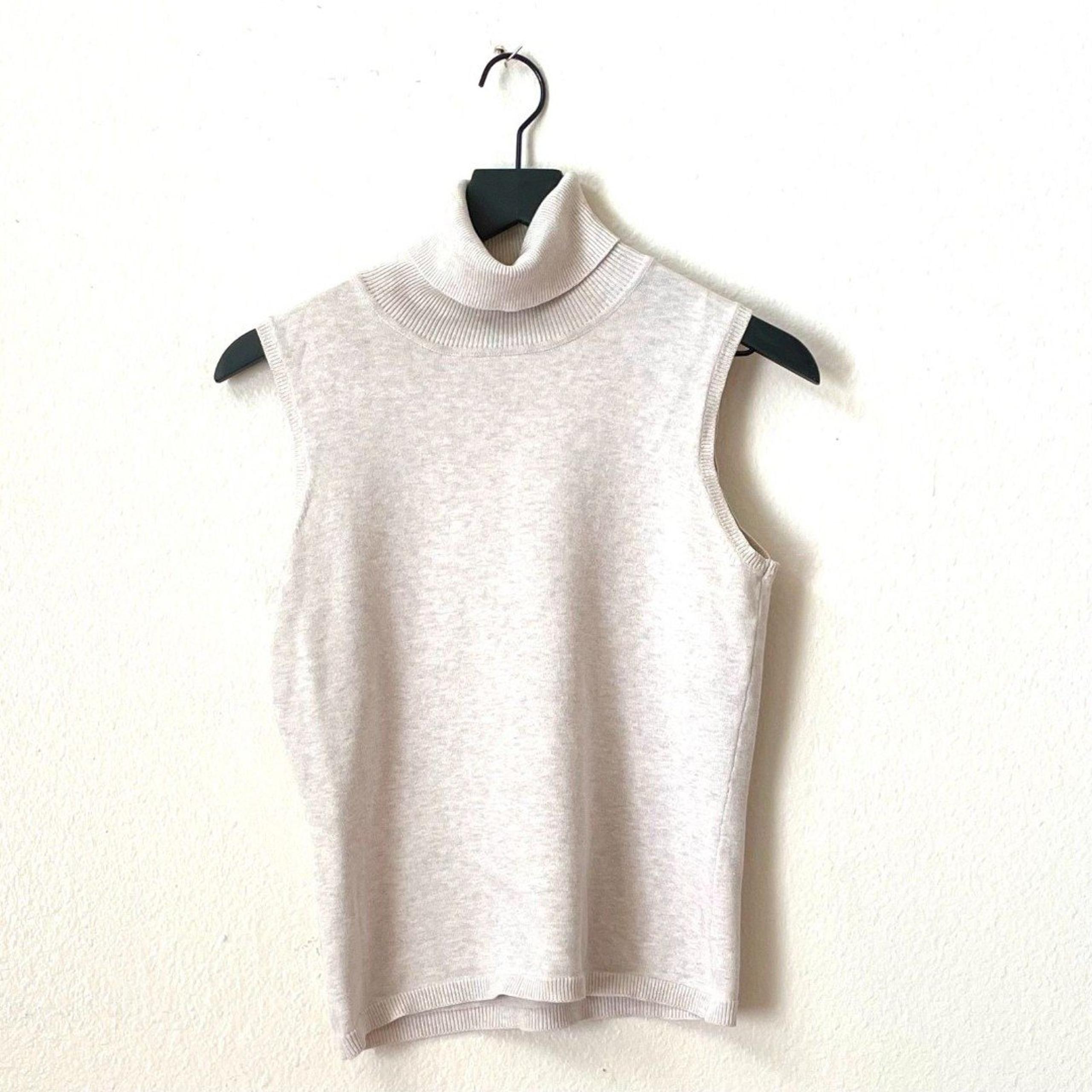 Gap Factory Store Women's Beige Mockneck Turtleneck Tank Top Size Medium.