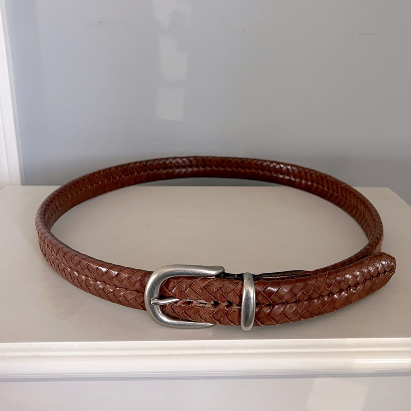 Coach Indiana Braided Brown Leather Belt size 36