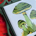 Vintage Mushroom ceramic tile cast iron green toadstool kitchen decor hot plate