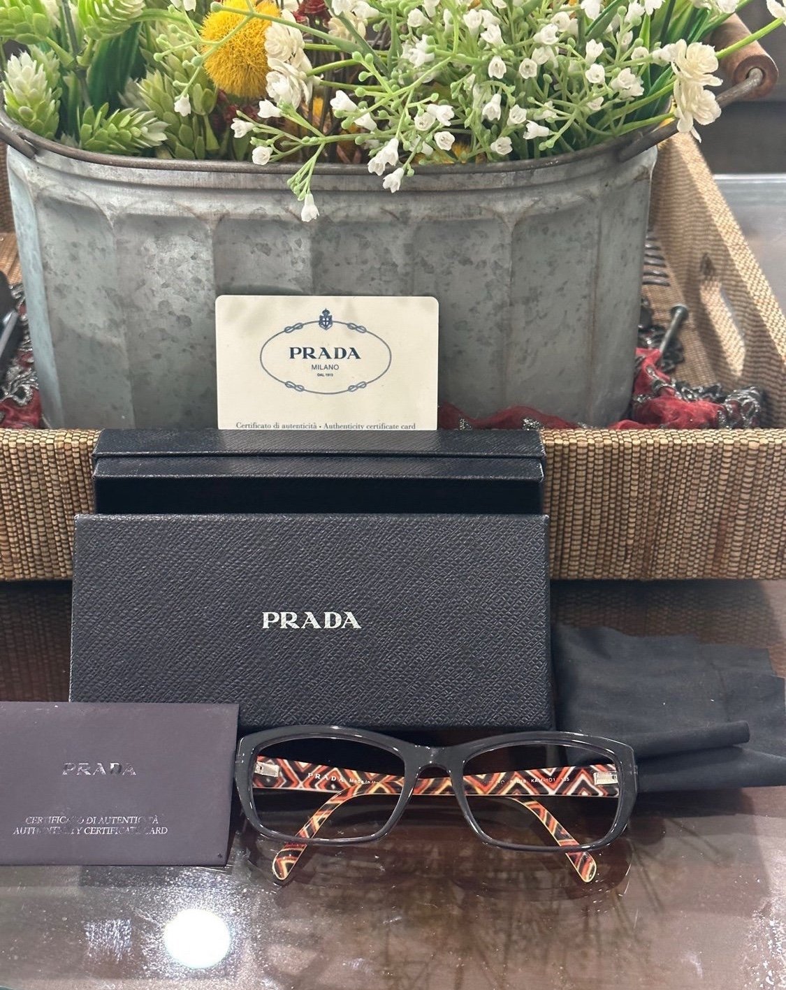 Prada Womens Gray VPR 180 KAM-101 54-18 135 Italy Made Eyeglass Frame Only