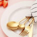 SHEIN Stainless Steel Gold Plated 16pc Silverware