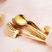 SHEIN Stainless Steel Gold Plated 16pc Silverware