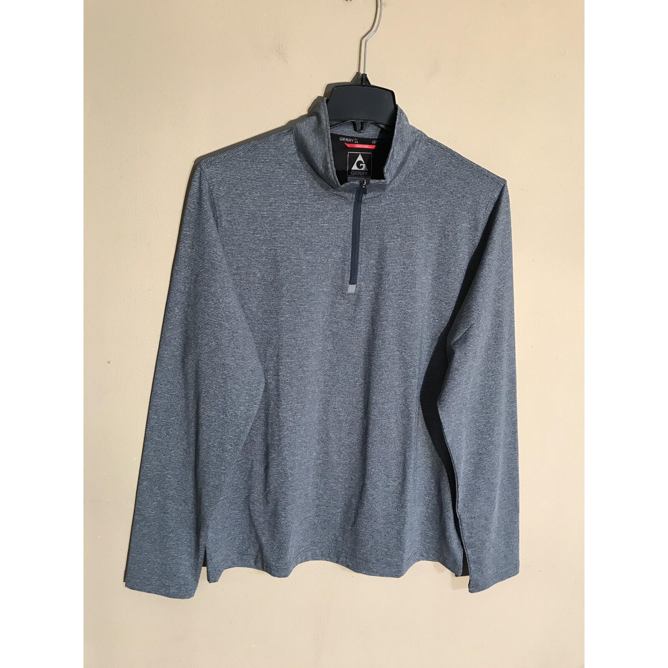 Gerry Men's Long Sleeve 1/4 Zip Pullover Teal Size Large Teal Blue