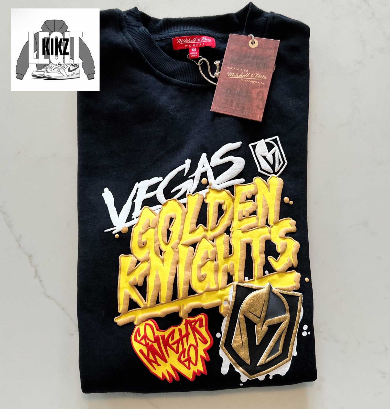 Women’s XS - Mitchell and Ness Las Vegas Golden Knights Sweatshirt - New w Tags