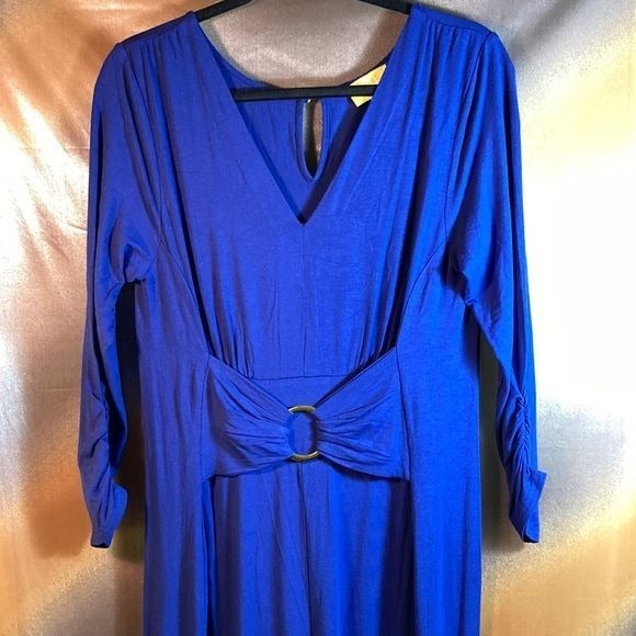 Beautiful Liz Lange Maternity jumpsuit. Size M. Rouched sleeves gold detail. W.