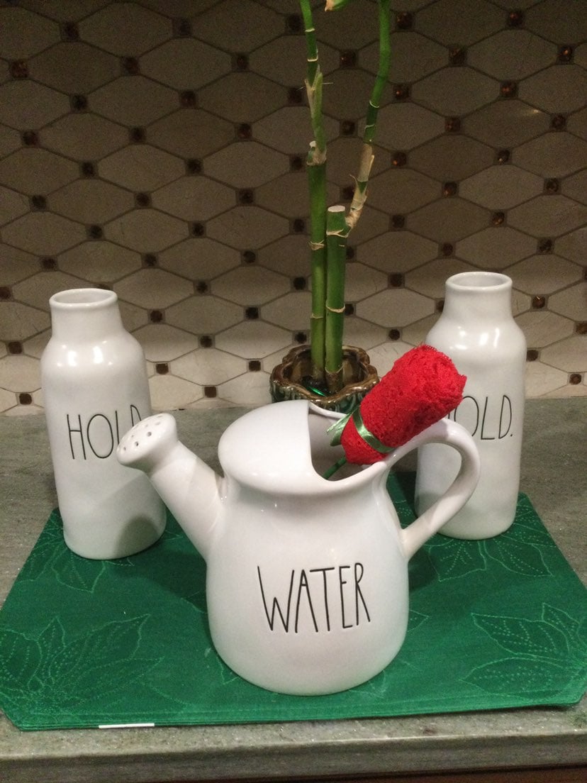 New Rae Dunn ceramic water pitcher and two vases