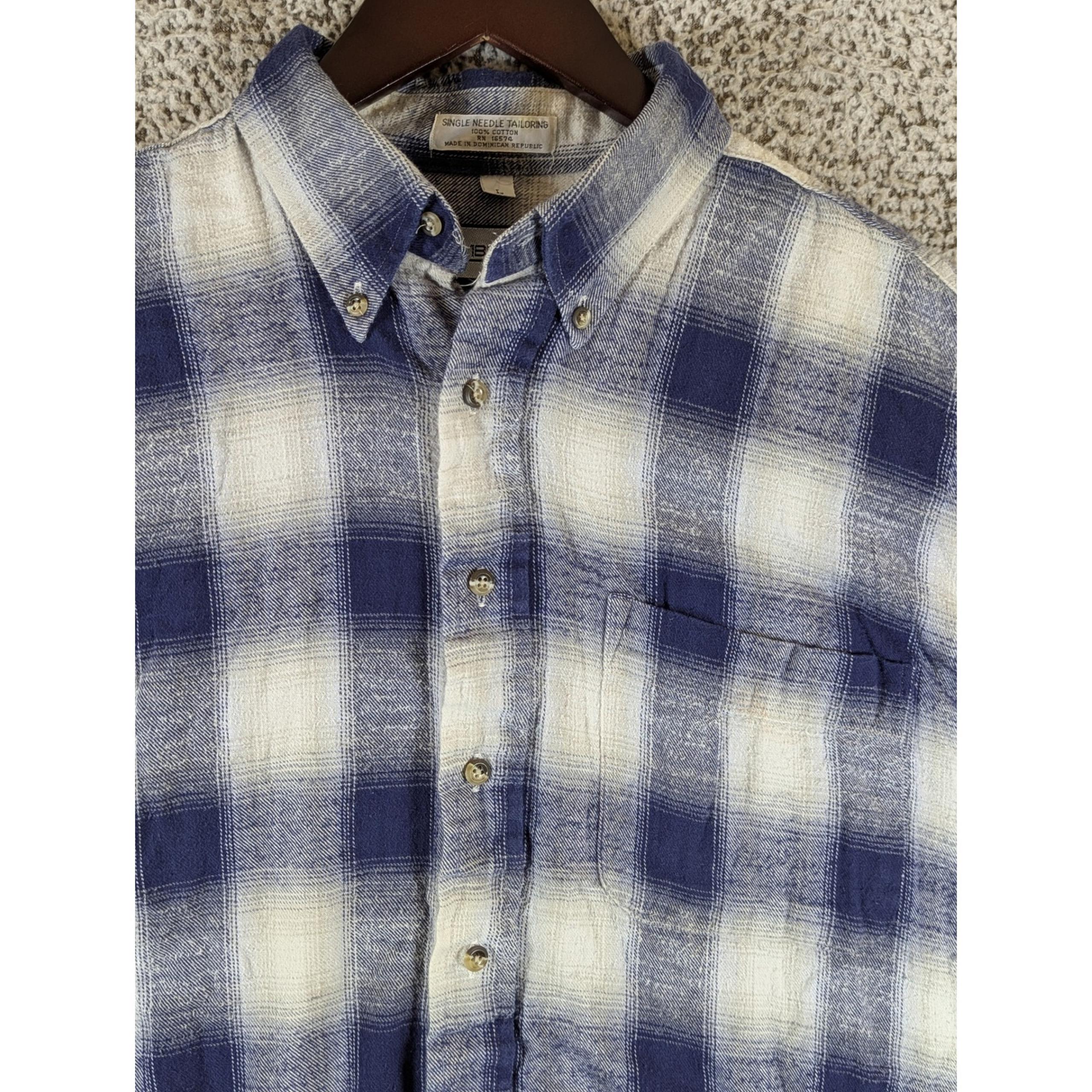 Members Only Plaid Flannel Button Up Long Sleeve Shirt Mens Large Lightweight
