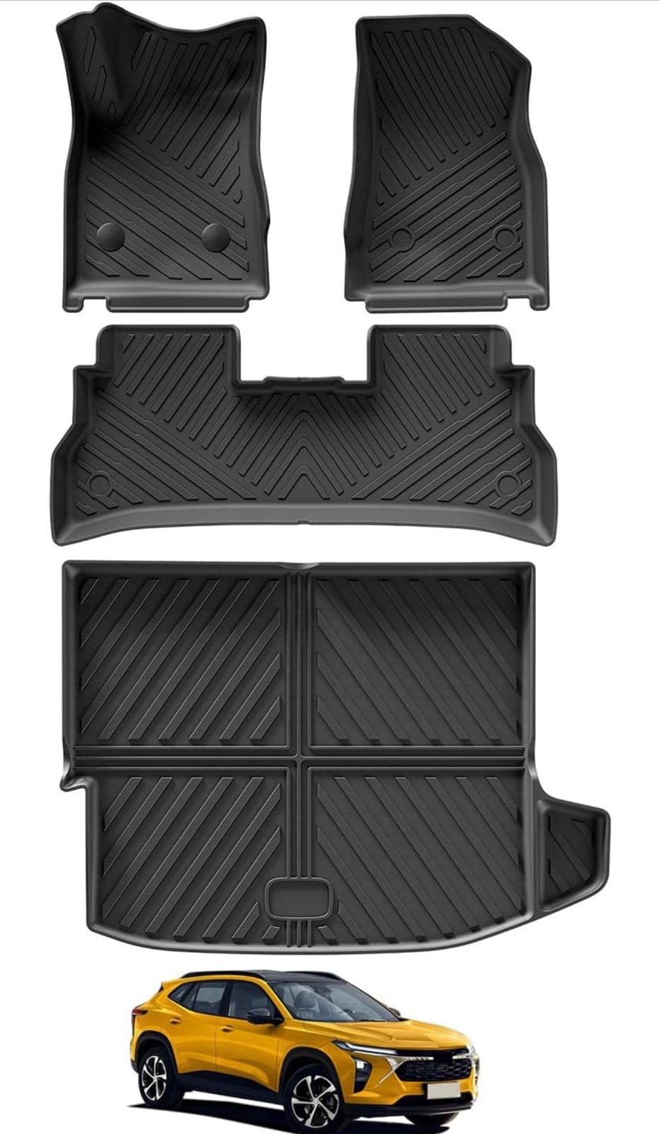 SMABEE Fit for 2024 2025 Chevy Trax Floor Mats & Cargo Liner TPE All Weather Flo