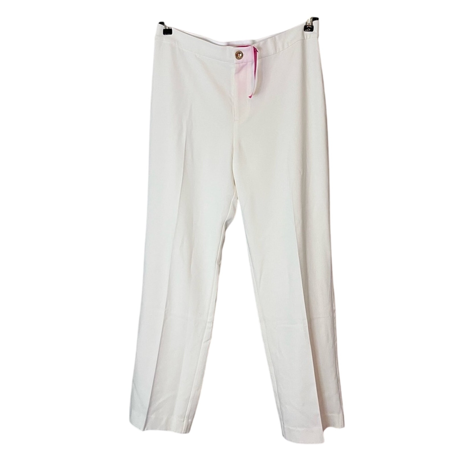 Lilly Pulitzer NEW Lyndie High Rise Straight Leg Trouser Pants Coconut Ivory 12
