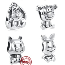 Winnie the Pooh and Friends Bundle Silver charm bead S925 fit Pandora bracelet