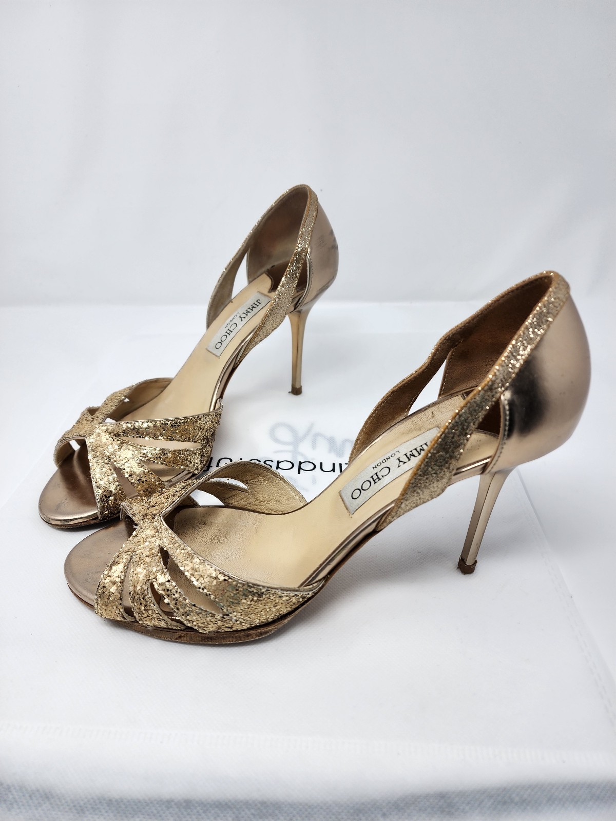 Jimmy Choo Gold Leather Pumps 39.5