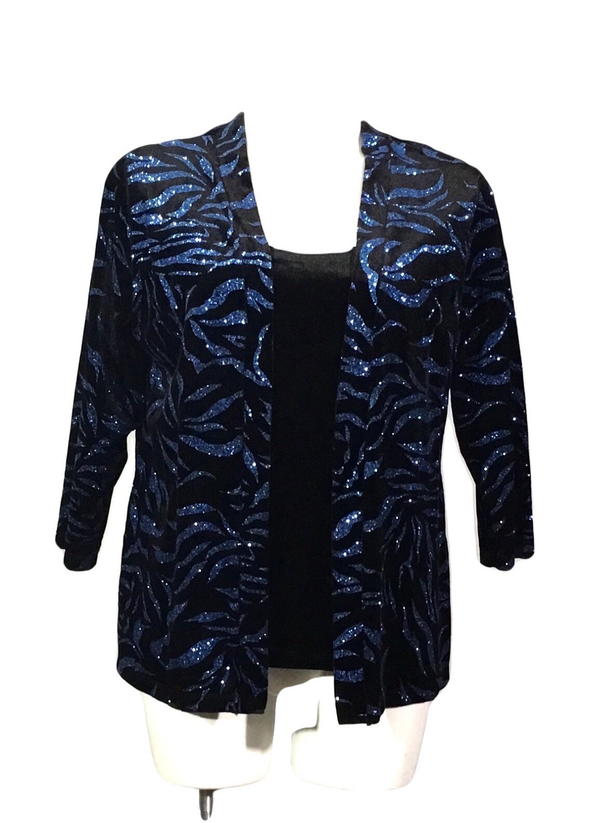 Elementz-size-PL-glitter velvet jacket and faux tank top