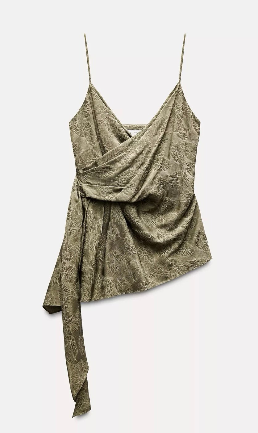 Zara ZW collection draped Jacquard Top