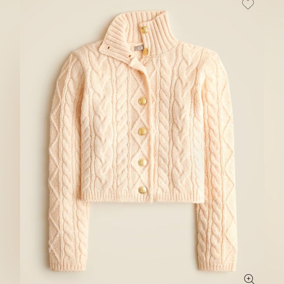 J. Crew Women’s Cable-knit Turtleneck Cardigan Size XXS NWT #CE713