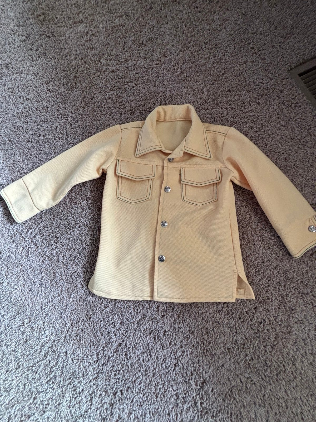 Vintage Farrah Youth Yellow Snap Up Shirt Approx Size 6 See Pics