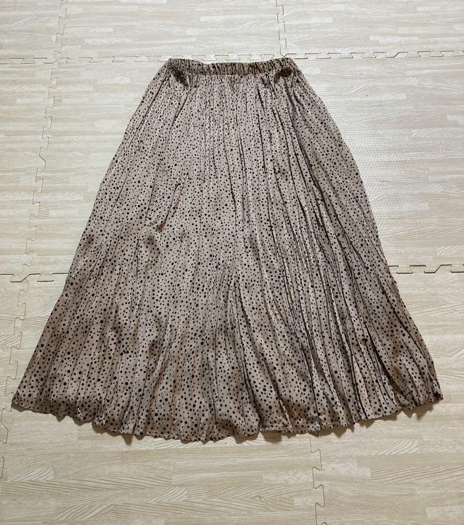 Ron Herman Polka Dot Pleated Long Skirt