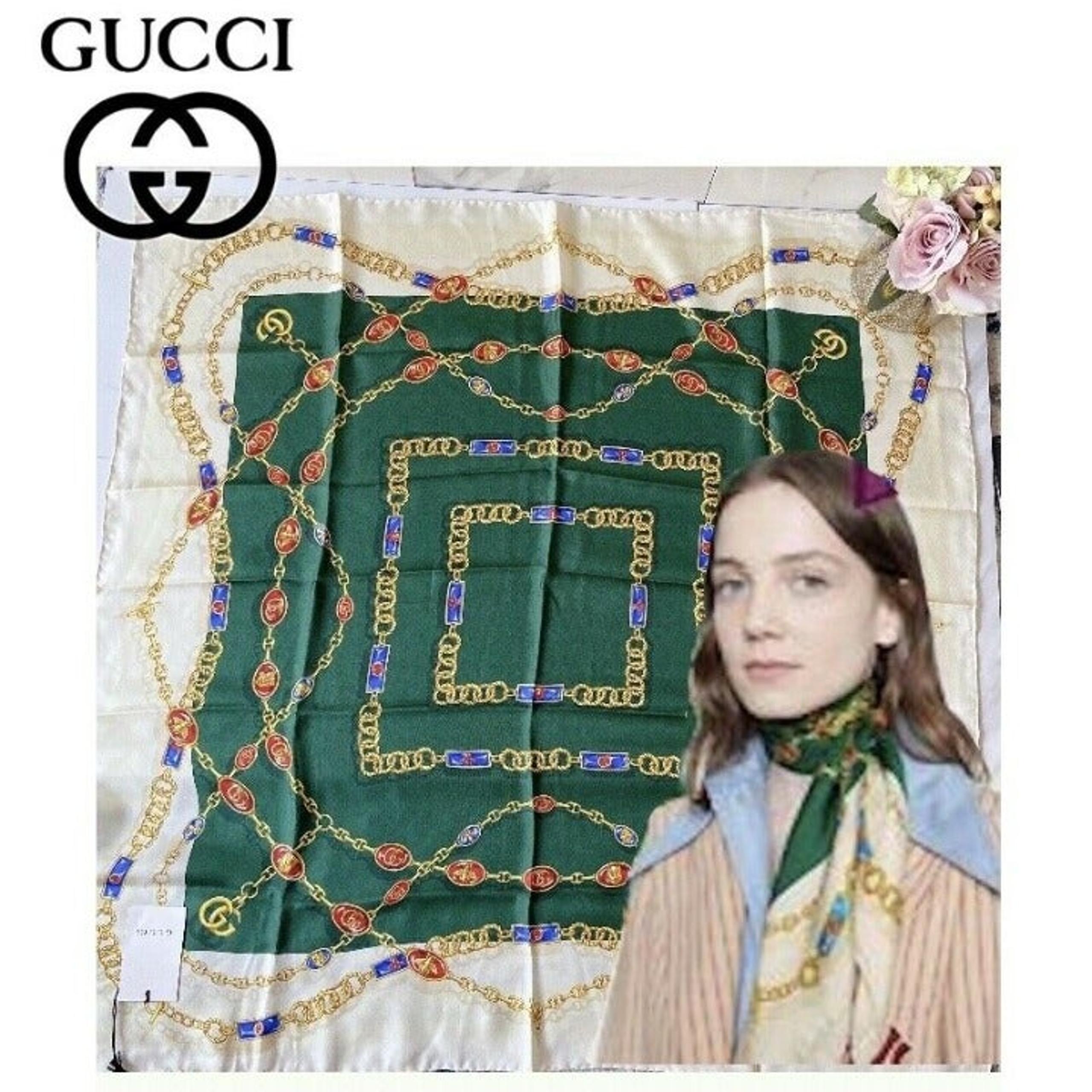 Gucci Scarf Chains Labirin GG Logo Scarf