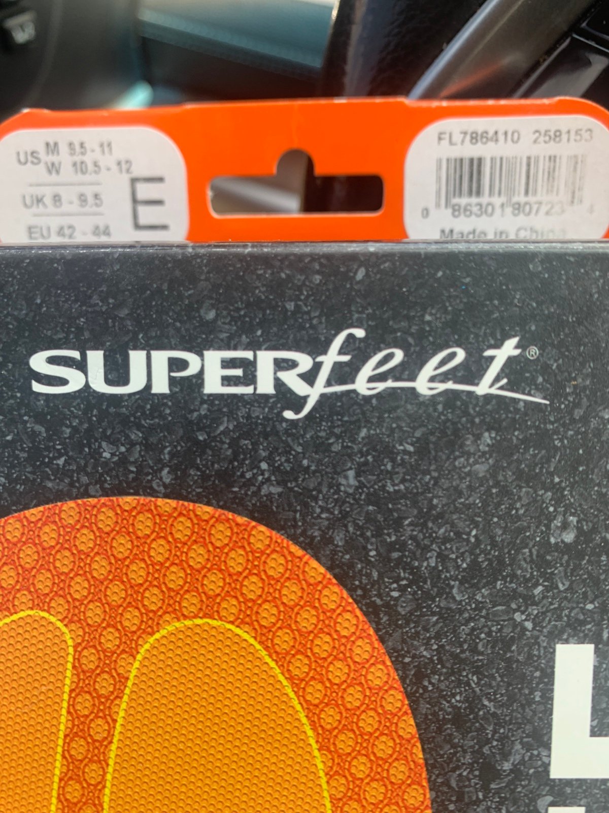 Superfeet Run Pain Relief Insoles Size e- (M) 9.5 - 11 (W) 10.5 - 12