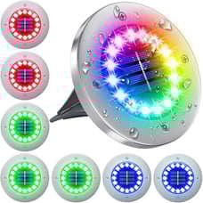 Solar Lights Outdoor with 16 LEDs, 8 Pack Bright Multi-Color