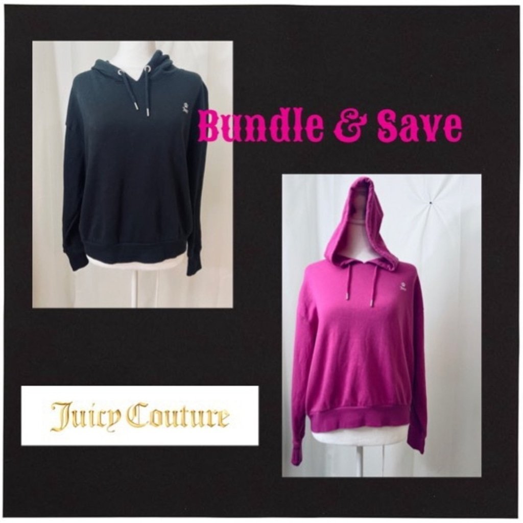 Juicy Couture Pullover Hoodies With Drawstring Hood & Animal Print Sleeve Detail