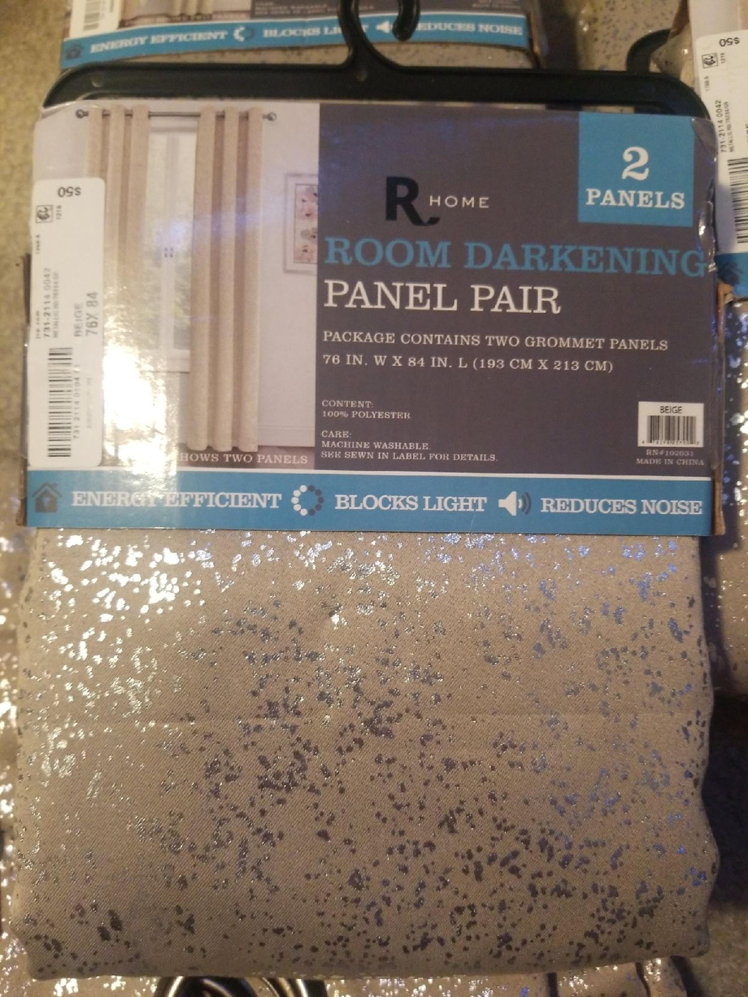 Room darkening curtains