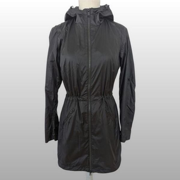 The North Face Women's S Black Windbreaker Mid Length Jacket Hooded Dual Zippers