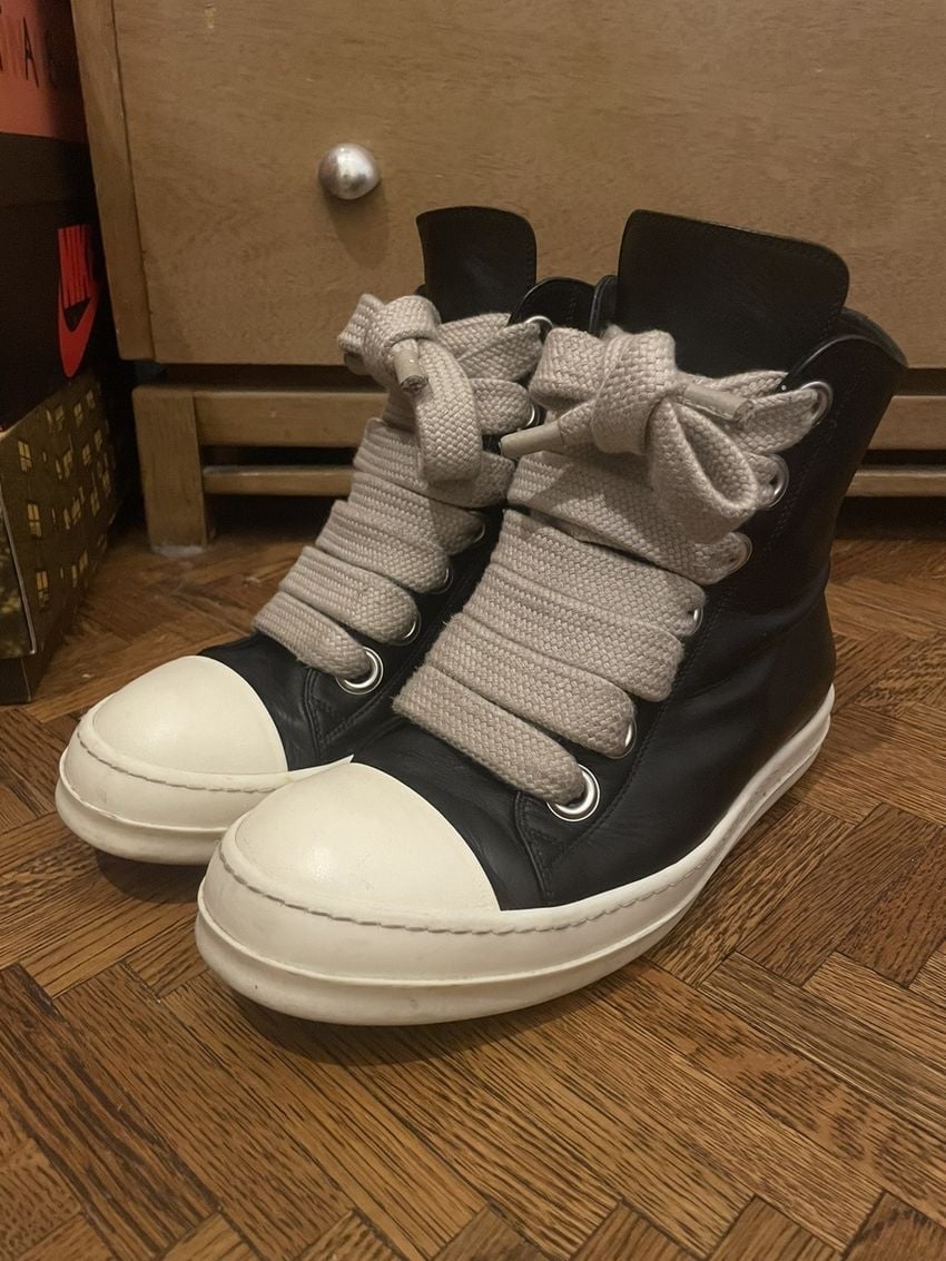 Rick Owens Jumbo Lace Hi Rop Leather Ramones