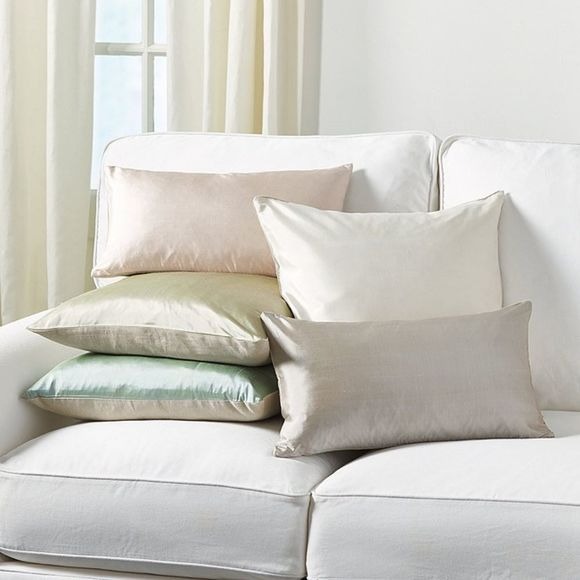 Ballard Designs New 3 Dupioni Silk & Linen Pillow Covers Grey